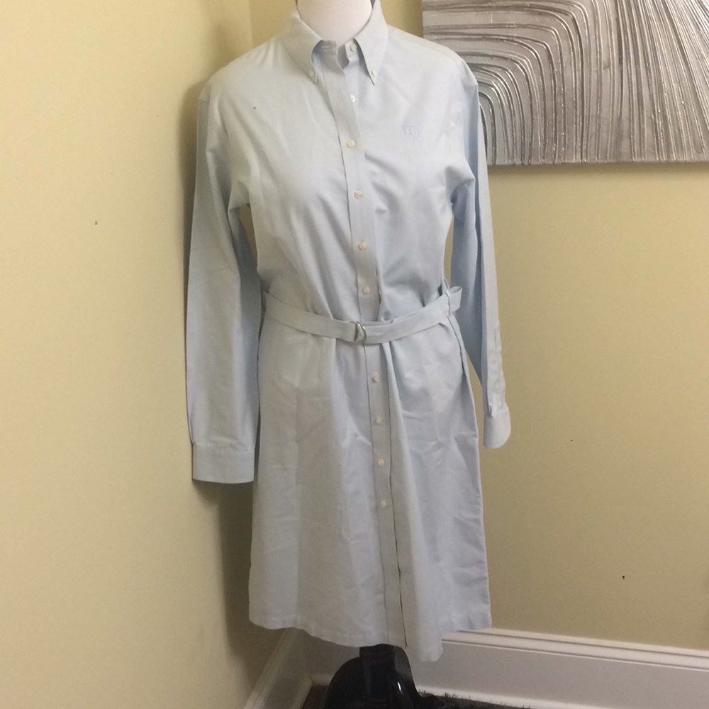 Brooks Brothers 346 Non-iron Shirtdress-Baby Blue